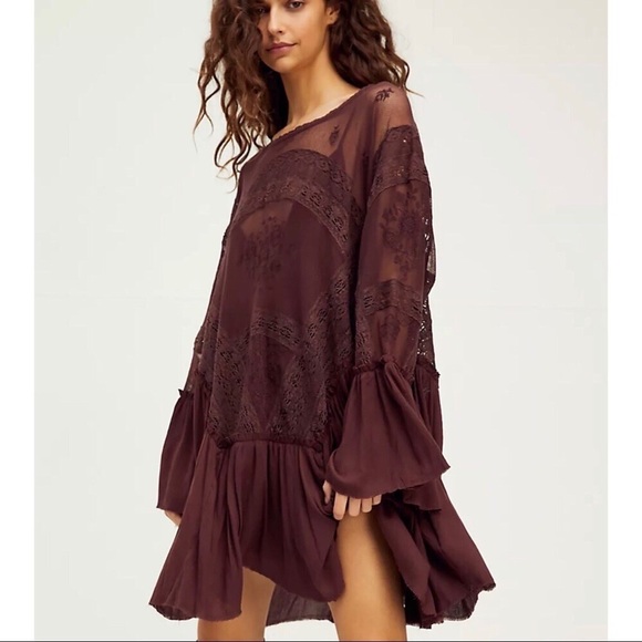 free people lace swing dress Free People Layered In Lace Swing Dress Size M